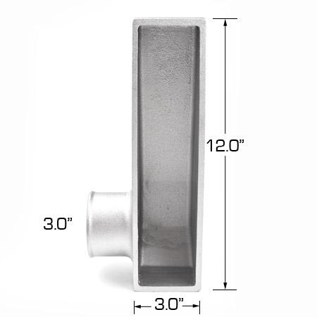 ATP Turbo, ATP Aluminum End Tank - Bottom Left - 3" Outlet - 12" Tall x 3" Thick (ATP-MDP-015)