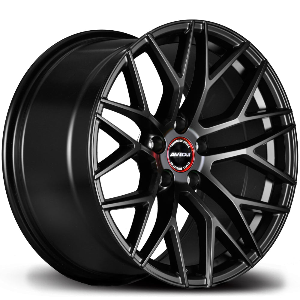 AVID1, AVID1 SL03 5x112 Bolt 73.1 Hub 18" Size Wheels in Matte Black