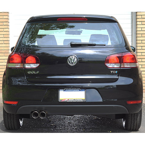 AWE Tuning, AWE Performance Exhaust with Polished Silver Tips | 2010-2014 Volkswagen Golf TDI (3015-22026)