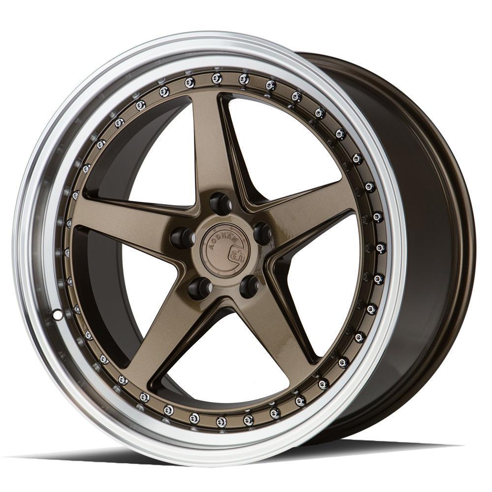 AodHan Wheels, AodHan DS05 Wheels - 5x100 18" - Bronze w/Machined Lip