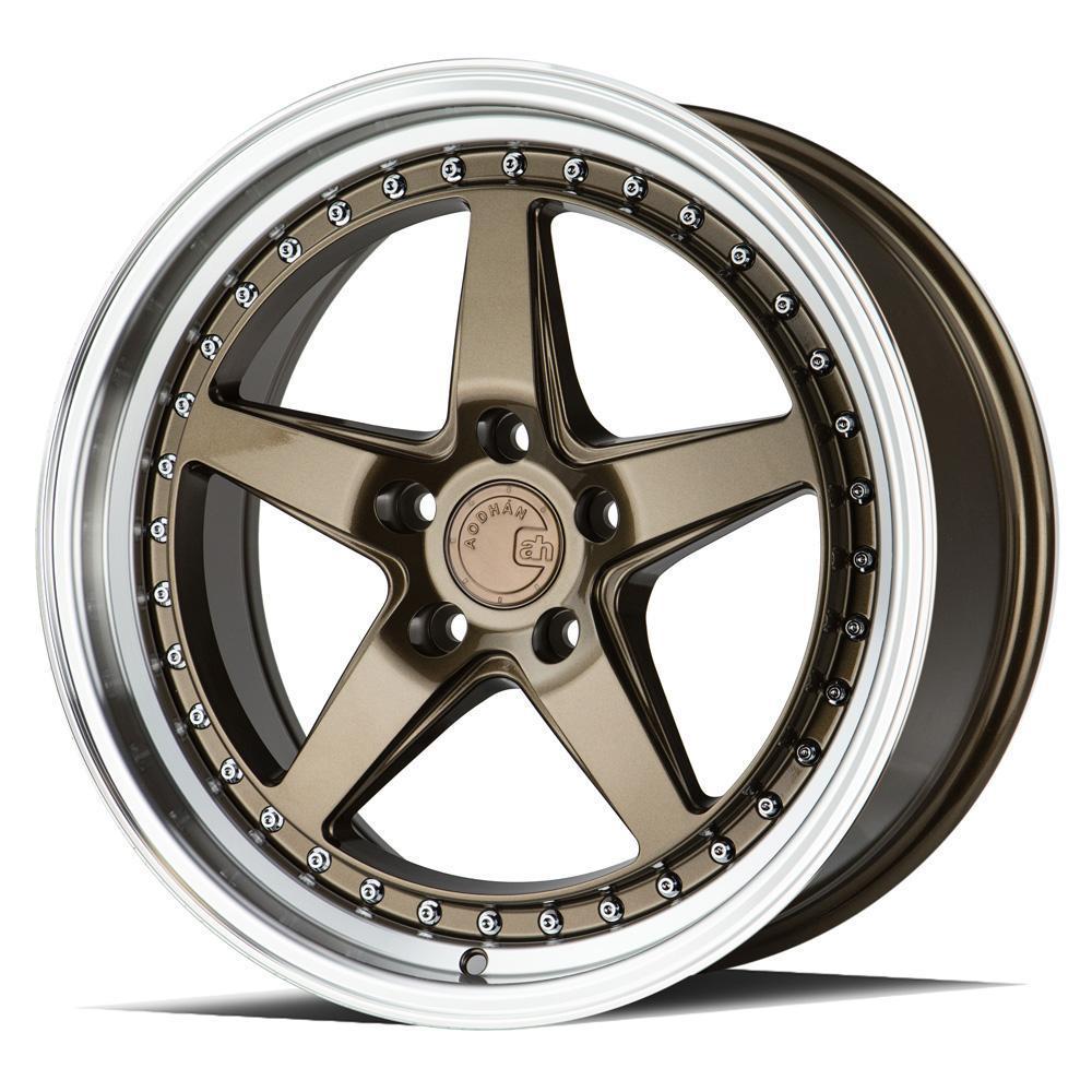 AodHan Wheels, AodHan DS05 Wheels - 5x100 18" - Bronze w/Machined Lip