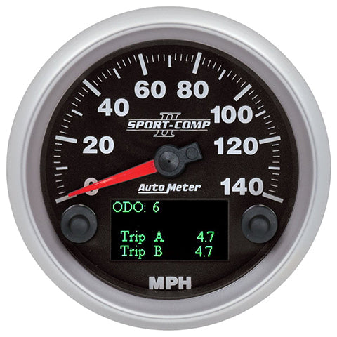 Auto Meter Gauges, Autometer Sport-Comp II 3-3/8" 140mph Speedometer (880828)